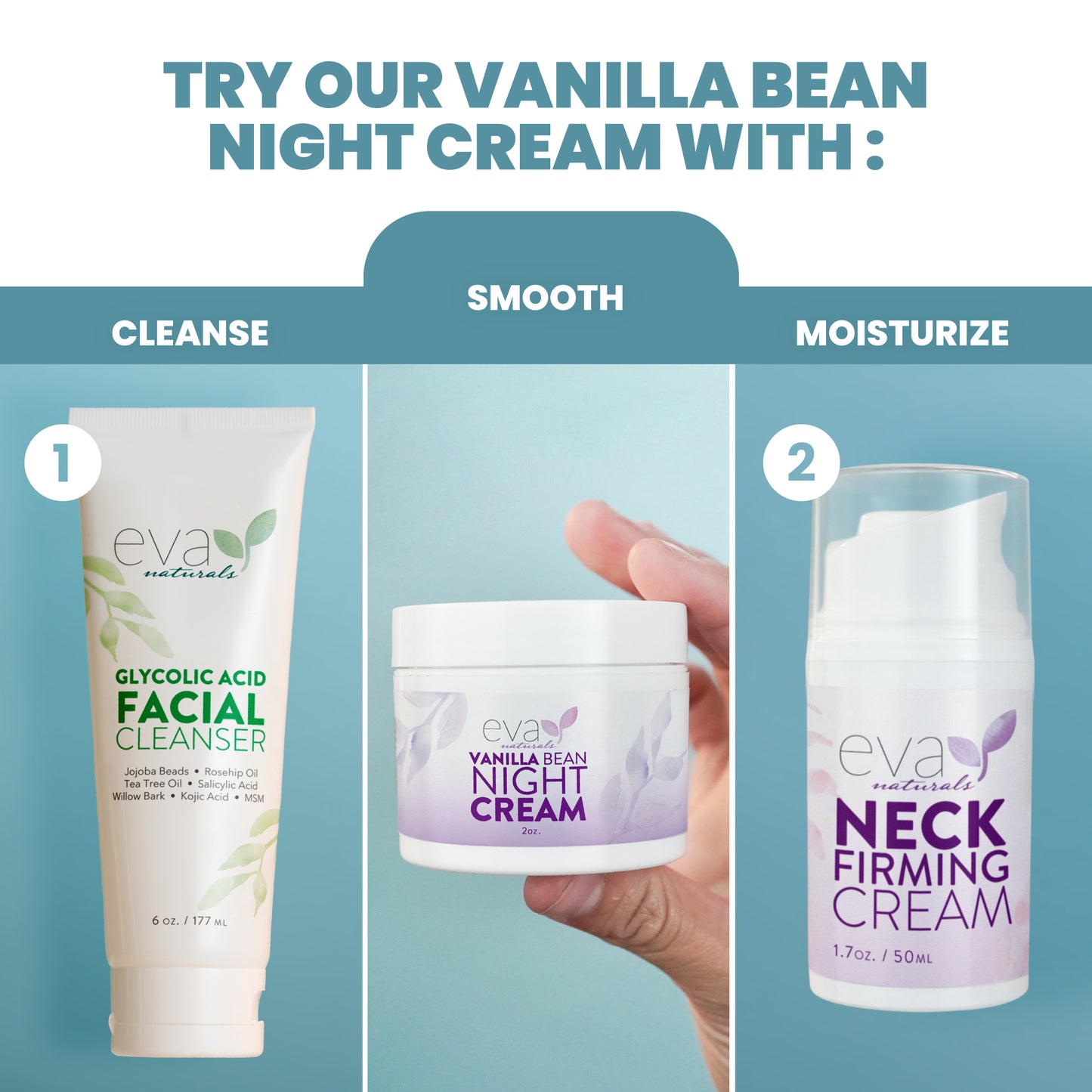 Vanilla Bean Night Cream Face Moisturizer - 2 oz