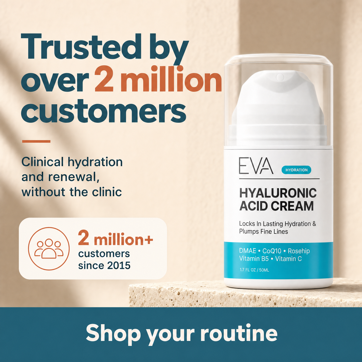 Hyaluronic Acid Cream Moisturizer - 1.7 oz