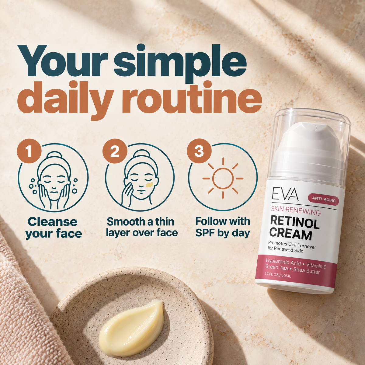 Retinol Cream Moisturizer - 1.7 oz