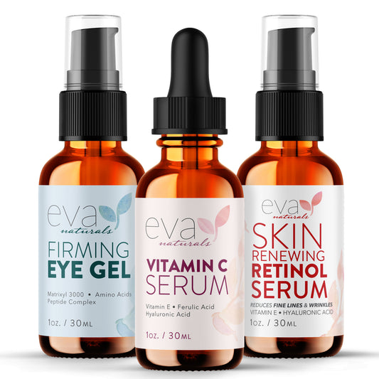 Facelift in a Bottle Serum Bundle: Retinol Serum, Vitamin C Serum & Eye Gel - 3 Serum Set