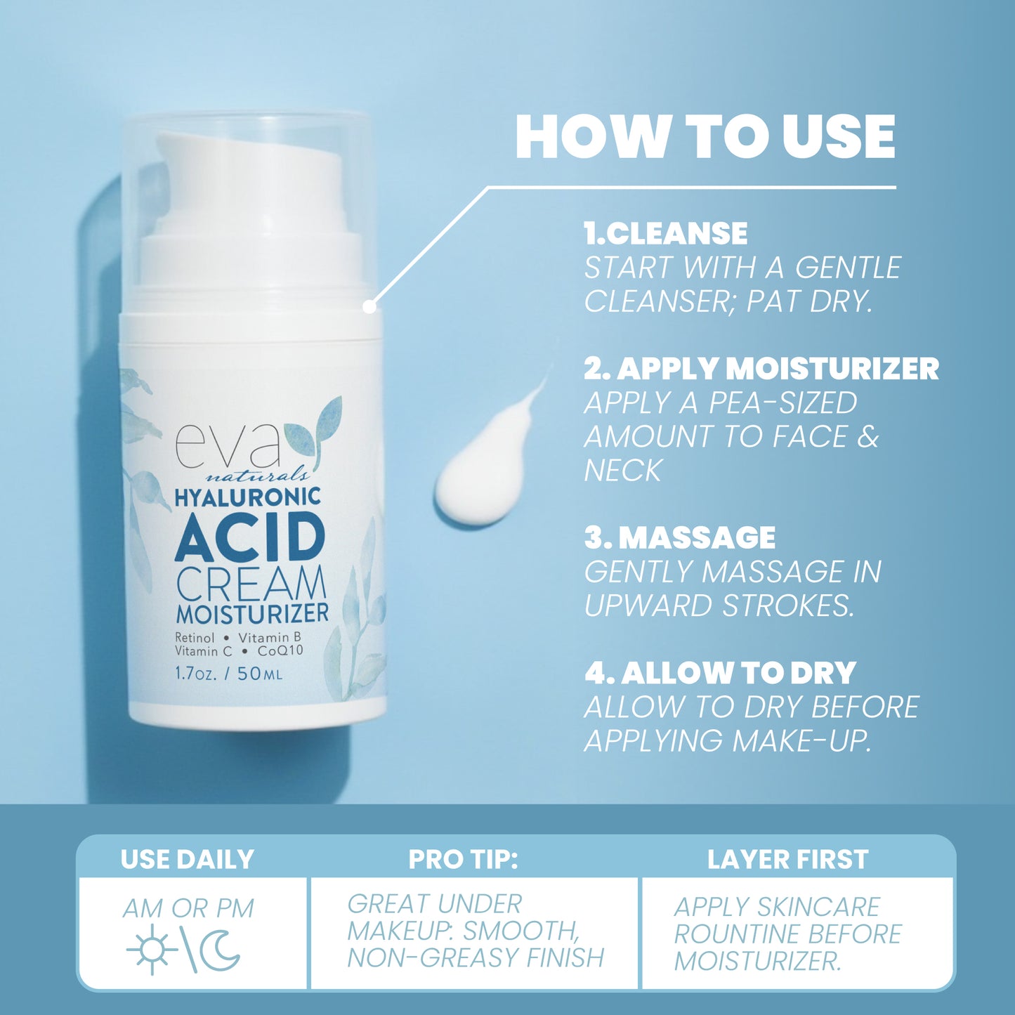 Hyaluronic Acid Cream Moisturizer - 1.7 oz