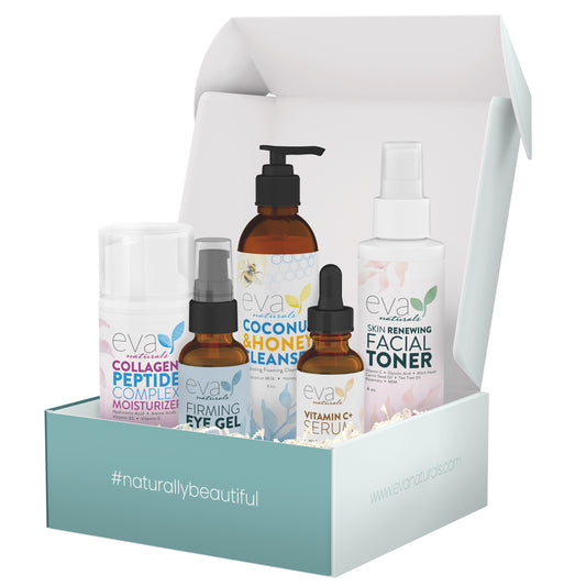 Rejuvenating Skincare Bundle - 5 Products in 1 Set: Cleanser, Toner, Serum, Eye Gel & Moisturizer