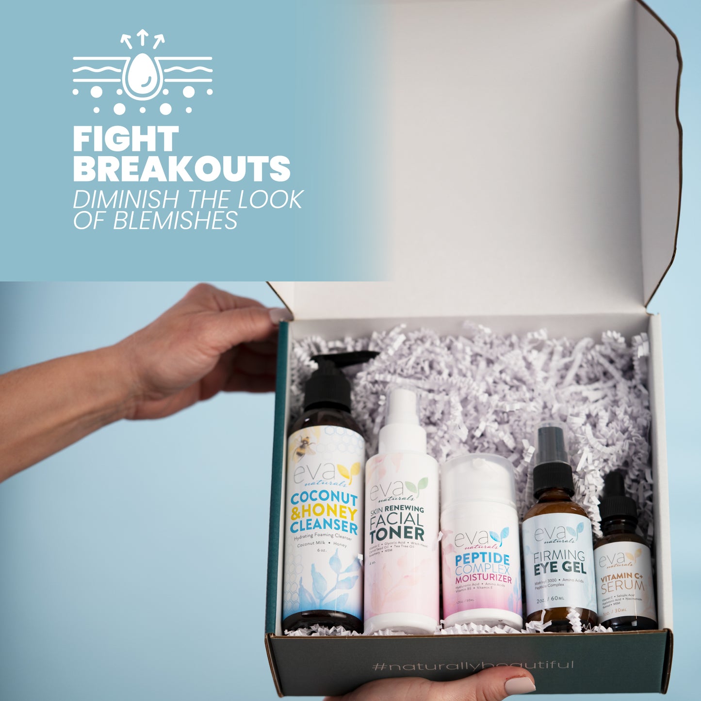 Rejuvenating Skincare Bundle - 5 Products in 1 Set: Cleanser, Toner, Serum, Eye Gel & Moisturizer