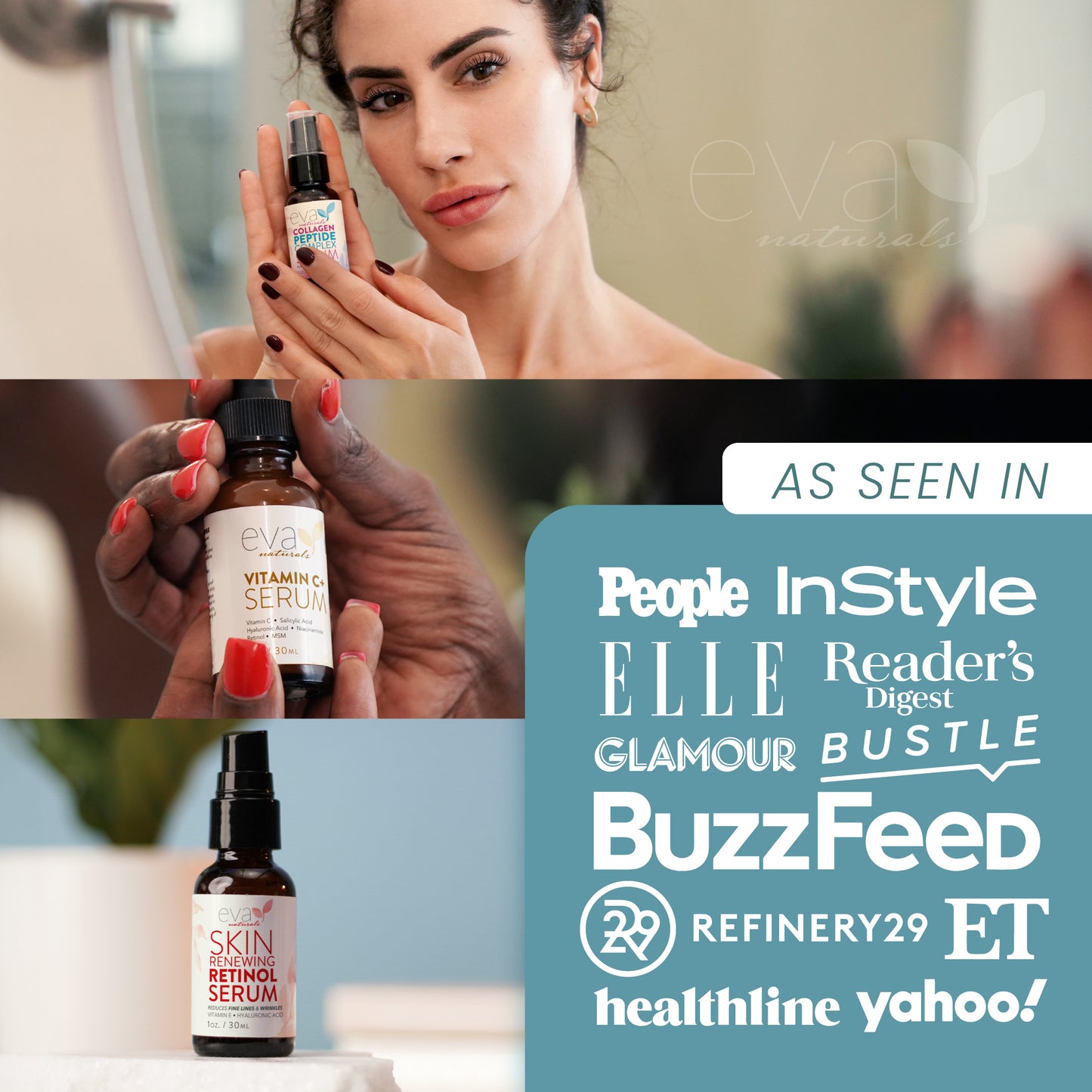 Trifecta Best Seller Bundle - Vitamin C+ Serum, Peptide Serum, and Retinol Serum
