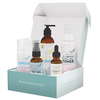 Rejuvenating Skincare Bundle - 5 Products in 1 Set: Cleanser, Toner, Serum, Eye Gel & Moisturizer