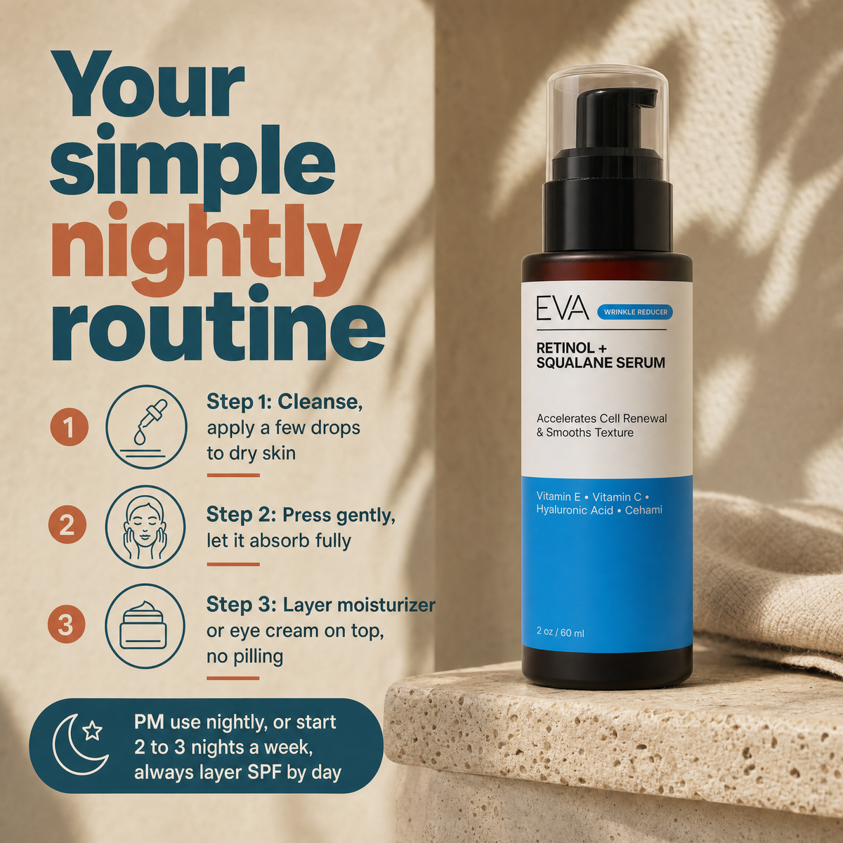 Retinol & Squalane Serum - 2oz
