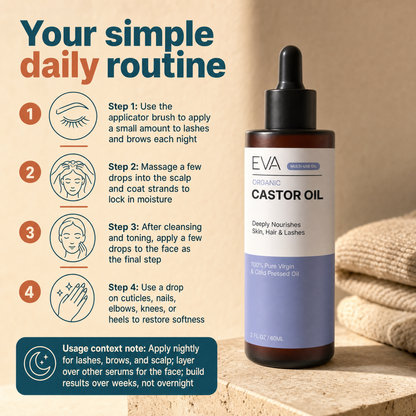 Organic Castor Oil For Skin, Hair & Nails - 2 oz