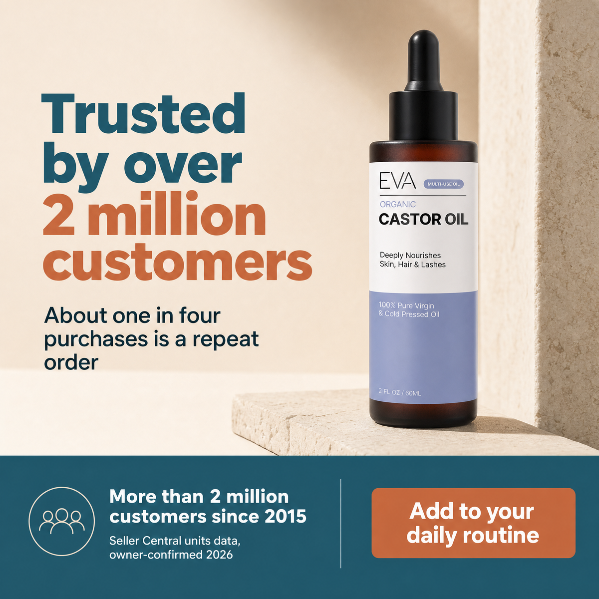 Organic Castor Oil For Skin, Hair & Nails - 2 oz