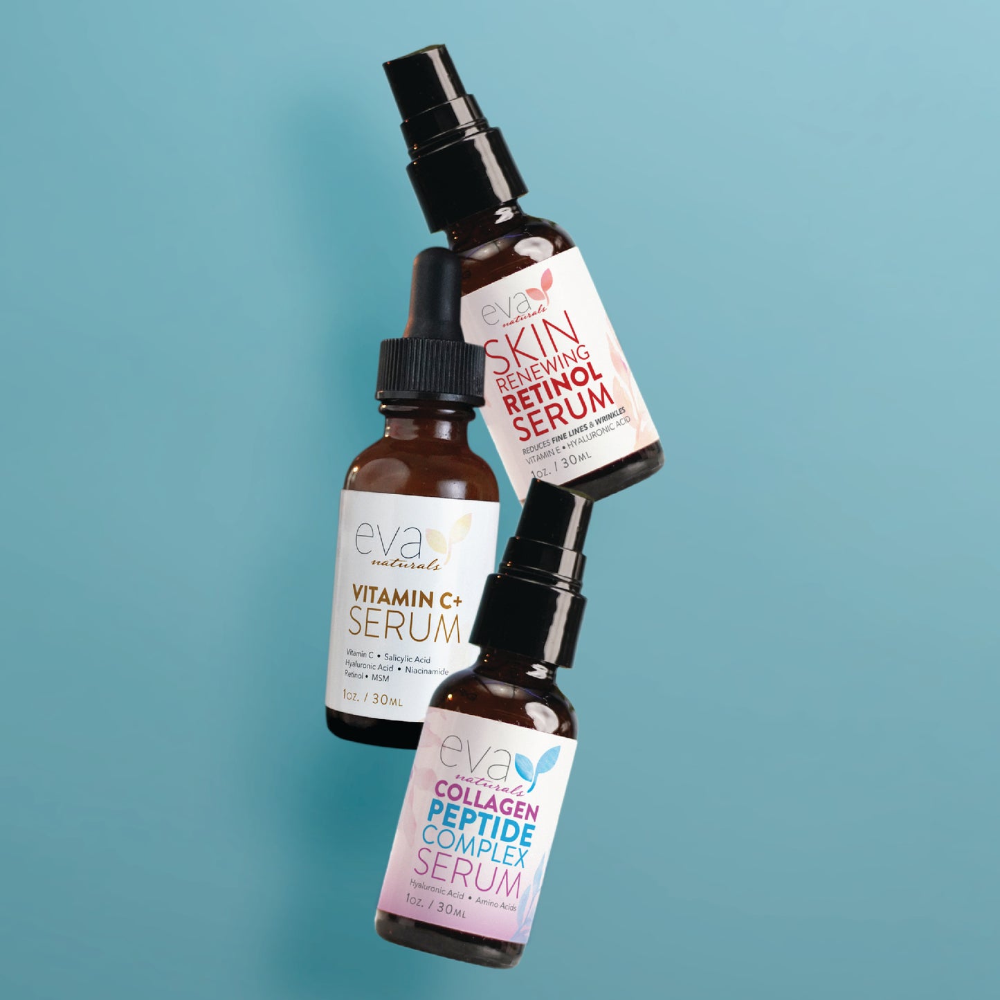 Trifecta Best Seller Bundle - Vitamin C+ Serum, Peptide Serum, and Retinol Serum